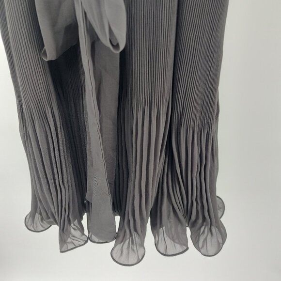 Ya Los Angeles Silk Gary Size Medium pleated Dress with Sequin Detail Wednesday - Picture 4 of 6